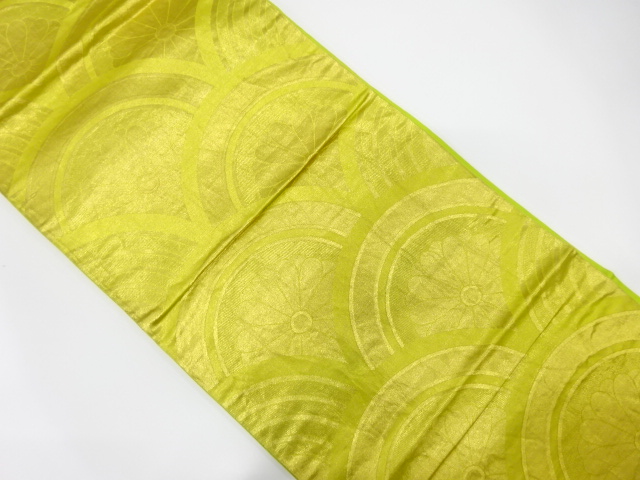 JAPANESE KIMONO / ANTIQUE FUKURO OBI / SILK / WOVEN FLOWER SEIGAIHA